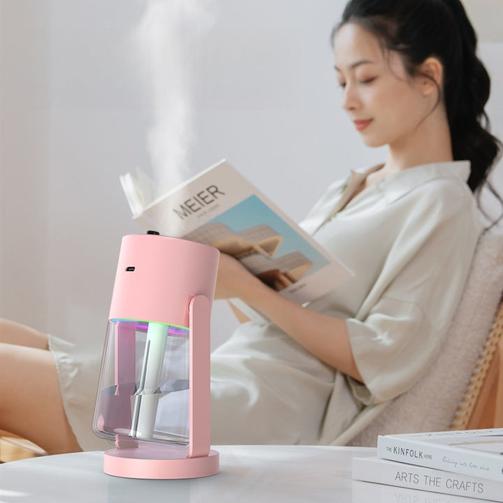 Umidificator Portabil cu Proiector de Stele, Temporizare, 280 ml, 8 Ore Autonomie, Roz