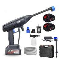 Aparat de Spălat cu Presiune Portabil, 300W, 70 Bar, Duză 6 în 1, 1 Baterie, Negru/Albastru