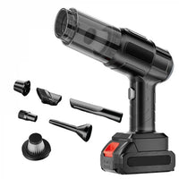 Aspirator Auto cu Acumulator 21V, 9 Accesorii, Baterie 2000mAh, Portabil, Negru