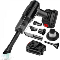 Aspirator Auto cu Acumulator 21V, 9 Accesorii, Baterie 2000mAh, Portabil, Negru