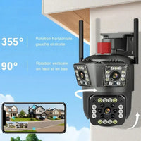 Cameră de Supraveghere WiFi 12MP cu Zoom 5X, 3 Lentil, Exterior, V380