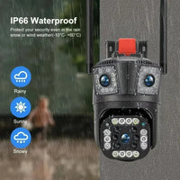 Cameră de Supraveghere WiFi 12MP cu Zoom 5X, 3 Lentil, Exterior, V380