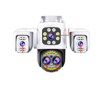 Cameră de Supraveghere WiFi cu 3 Lentile și Iluminare LED, Alb