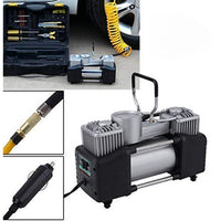 Kit Pană Auto cu Compresor 12V, 2 Cilindri, 150 PSI, Accesorii Reparație și Cutie de Transport