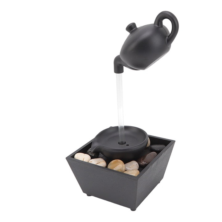 Fântână Decorativă de Masă cu Recirculare Apă, pentru Interior, Negru