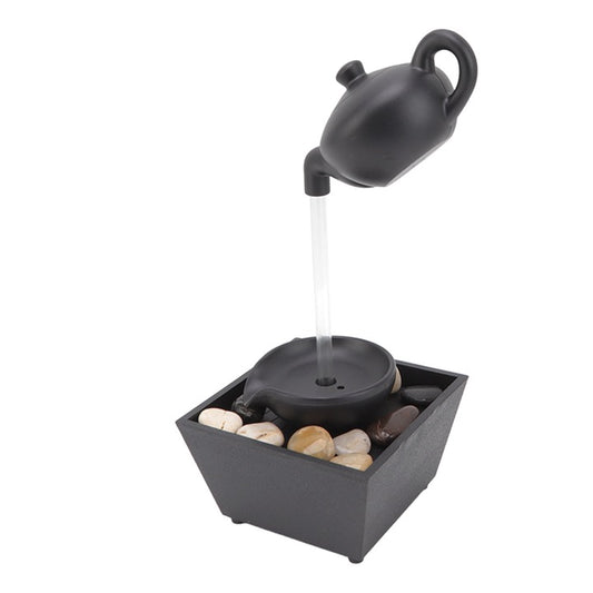 Fântână Decorativă de Masă cu Recirculare Apă, pentru Interior, Negru