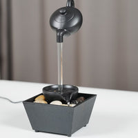 Fântână Decorativă de Masă cu Recirculare Apă, pentru Interior, Negru