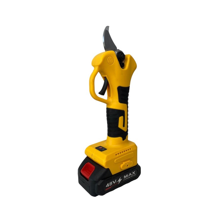 Foarfecă Electrică pentru Grădinărit cu 1 Acumulator 48V, Portabilă, cu Accesorii, Galben/Negru