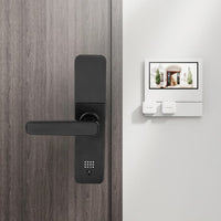 Încuietoare Digitală Inteligentă pentru Uși, cu Amprentă, Parolă, Card, Cheie și Aplicație, Negru