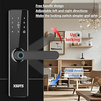 Încuietoare Inteligentă Wireless cu Amprentă, Tastatură și Mâner, Negru