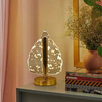 Lampă Decorativă tip Brad, Reîncărcabilă USB, cu Lumină LED Ambientală, Auriu