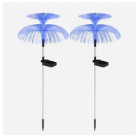 Set 4 Lămpi Solare Decorative tip Meduză pentru Grădină, LED RGB, Fibră Optică