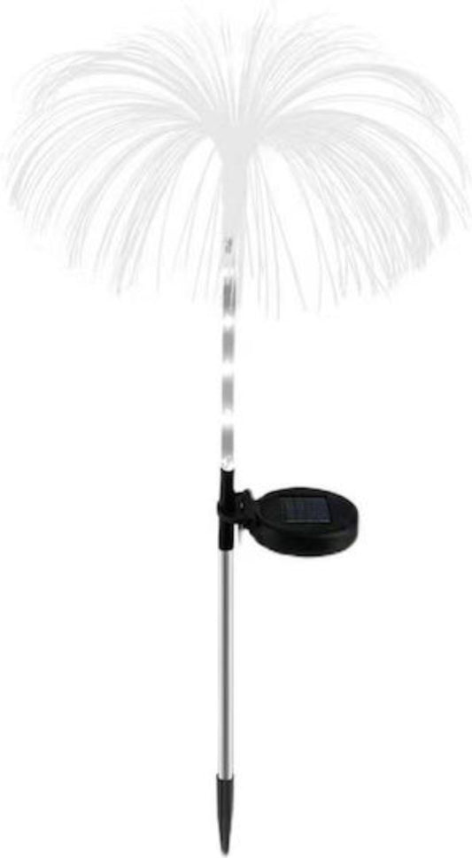 Set 4 Lămpi Solare Decorative tip Meduză pentru Grădină, LED RGB, Fibră Optică