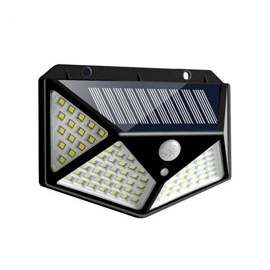 Lampă Solară de Perete cu 100 LED-uri și Senzor de Mișcare, pentru Exterior, Negru