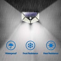 Lampă Solară de Perete cu 100 LED-uri și Senzor de Mișcare, pentru Exterior, Negru