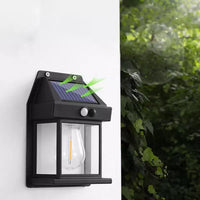 Lampă Solară de Perete cu Senzor de Mișcare, 1 Bec LED, pentru Exterior, Negru