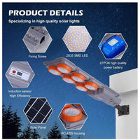 Lampă Stradală Solară LED cu Braț Metalic, 400W/600W ,pentru Exterior