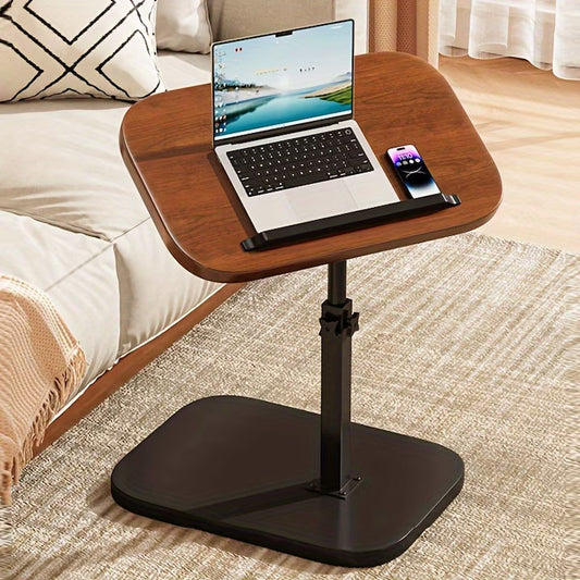 Măsuță de Cafea / Laptop Rotativă, Înălțime Reglabilă, Maro/Negru