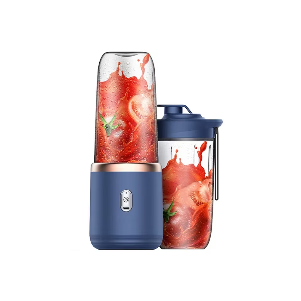 Mini Blender Portabil USB, 400 ml, 6 Lame din Inox, pentru Smoothie și Sucuri, Albastru