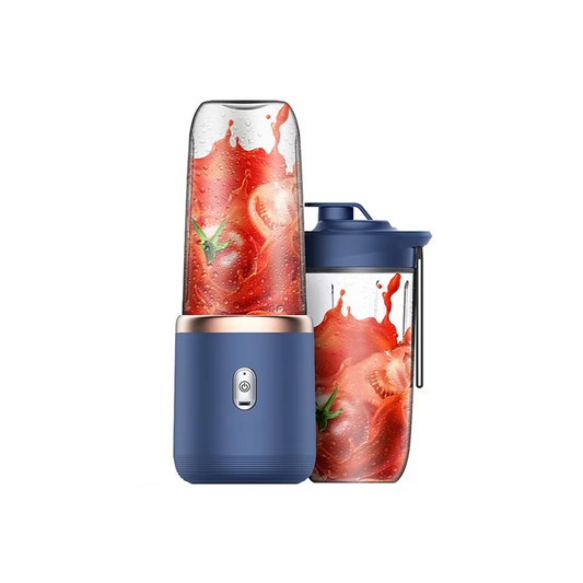 Mini Blender Portabil USB, 400 ml, 6 Lame din Inox, pentru Smoothie și Sucuri, Albastru