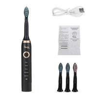 Periuță de Dinți Electrică Reîncărcabilă Shuke, 4 Capete de Periere, Negru