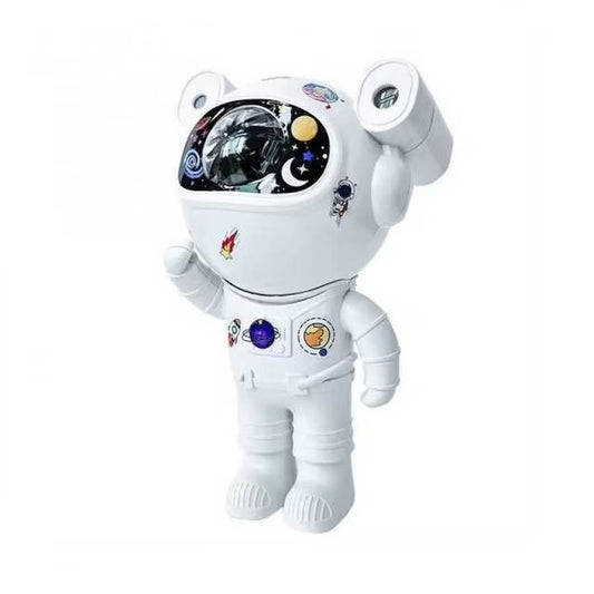 Proiector Astronaut cu Joc de Lumini și Stele, Bluetooth, Telecomandă și Reglare Luminozitate, Alb