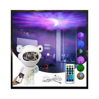 Proiector Astronaut cu Joc de Lumini și Stele, Bluetooth, Telecomandă și Reglare Luminozitate, Alb