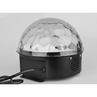 Proiector Disco LED Magic Ball cu Telecomandă, Boxă, USB și Card, 20W, Negru