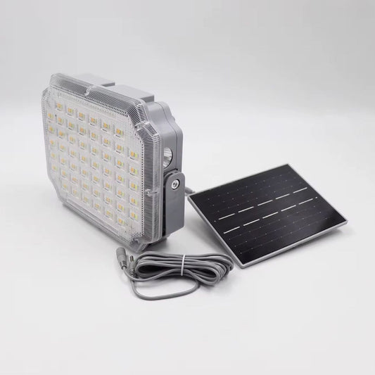 Proiector LED Solar cu Panou Extern, Reîncărcabil USB, pentru Exterior