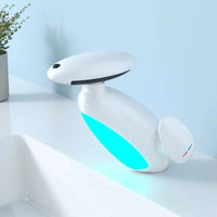 Robinet de Chiuvetă pentru Baie cu Lumină LED, Cap Extensibil 60 cm, 4 Moduri de Jet, Alb/Crom