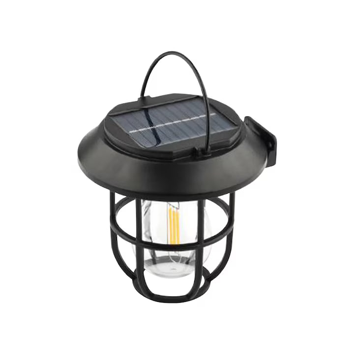 Set 4 Lămpi Solare de Grădină 2 în 1, Montare pe Sol sau Perete, Negru
