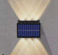 Set 4 Lămpi Solare de Perete Bidirecționale cu 6 LED, pentru Exterior, Negru