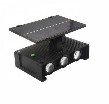 Set 4 Lămpi Solare de Perete Bidirecționale cu 6 LED, pentru Exterior, Negru
