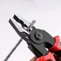 Set Clește Multifuncțional 5 în 1 din Oțel, cu Capete Interschimbabile, Maner Ergonomic, Roșu/Negru