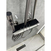 Set de Duș Digital cu Iluminare LED și Afișaj Temperatură, Montare pe Perete, Cupru/Alamă