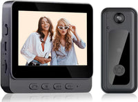 Sonerie Video Inteligentă Wireless cu Monitor, Night Vision, Comunicare Bidirecțională, Negru