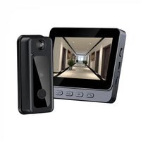 Sonerie Video Inteligentă Wireless cu Monitor, Night Vision, Comunicare Bidirecțională, Negru