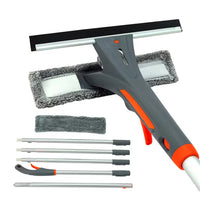Ștergător de Geamuri cu Pulverizator, Mop Curățare Geamuri cu Coadă Extensibilă