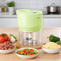 Tocător Electric Portabil pentru Legume, Fructe și Usturoi, Compact, Verde