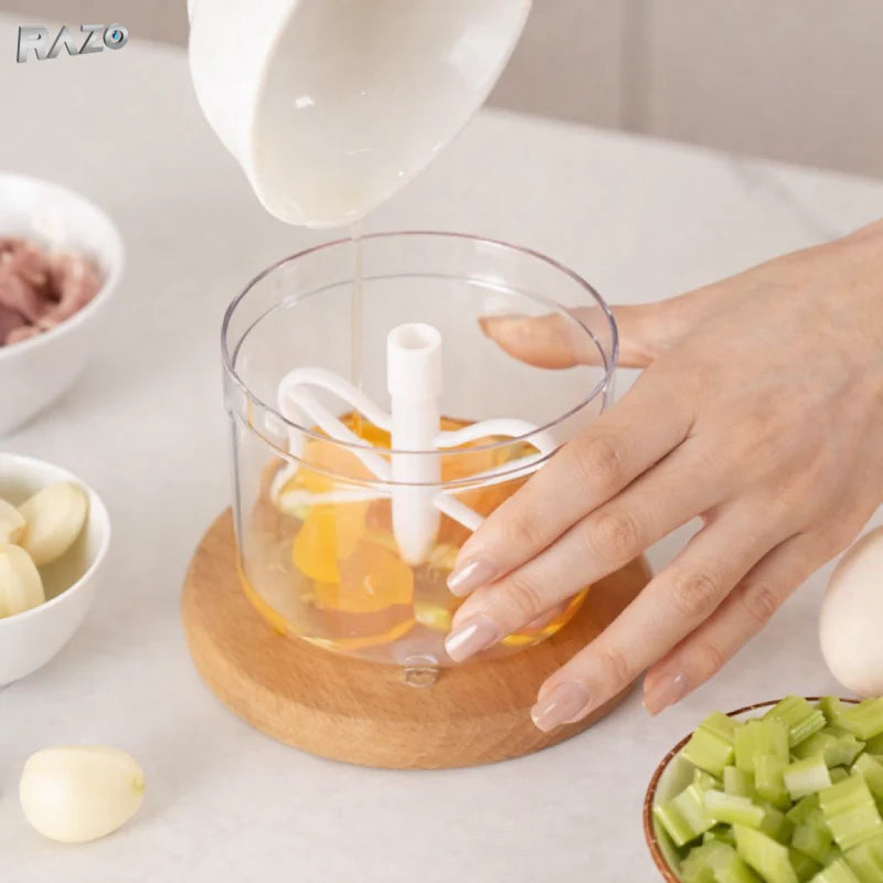 Tocător Electric Portabil pentru Legume, Fructe și Usturoi, Compact, Verde