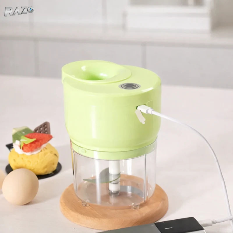 Tocător Electric Portabil pentru Legume, Fructe și Usturoi, Compact, Verde