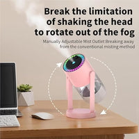 Umidificator Portabil cu Proiector de Stele, Temporizare, 280 ml, 8 Ore Autonomie, Roz