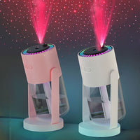Umidificator Portabil cu Proiector de Stele, Temporizare, 280 ml, 8 Ore Autonomie, Roz