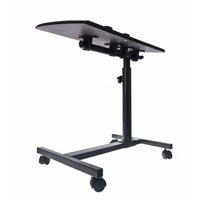 Măsuță Laptop Reglabilă cu Roți, Stand Portabil pentru Pat și Canapea, Înălțime Ajustabilă, Negru