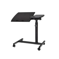 Măsuță Laptop Reglabilă cu Roți, Stand Portabil pentru Pat și Canapea, Înălțime Ajustabilă, Negru